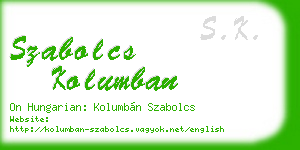 szabolcs kolumban business card